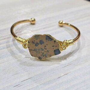 Ocean Jasper Cuff ✦ Wire-Wrapped 14Kt Gold Over Copper ✦ Emotional Flow Talisman